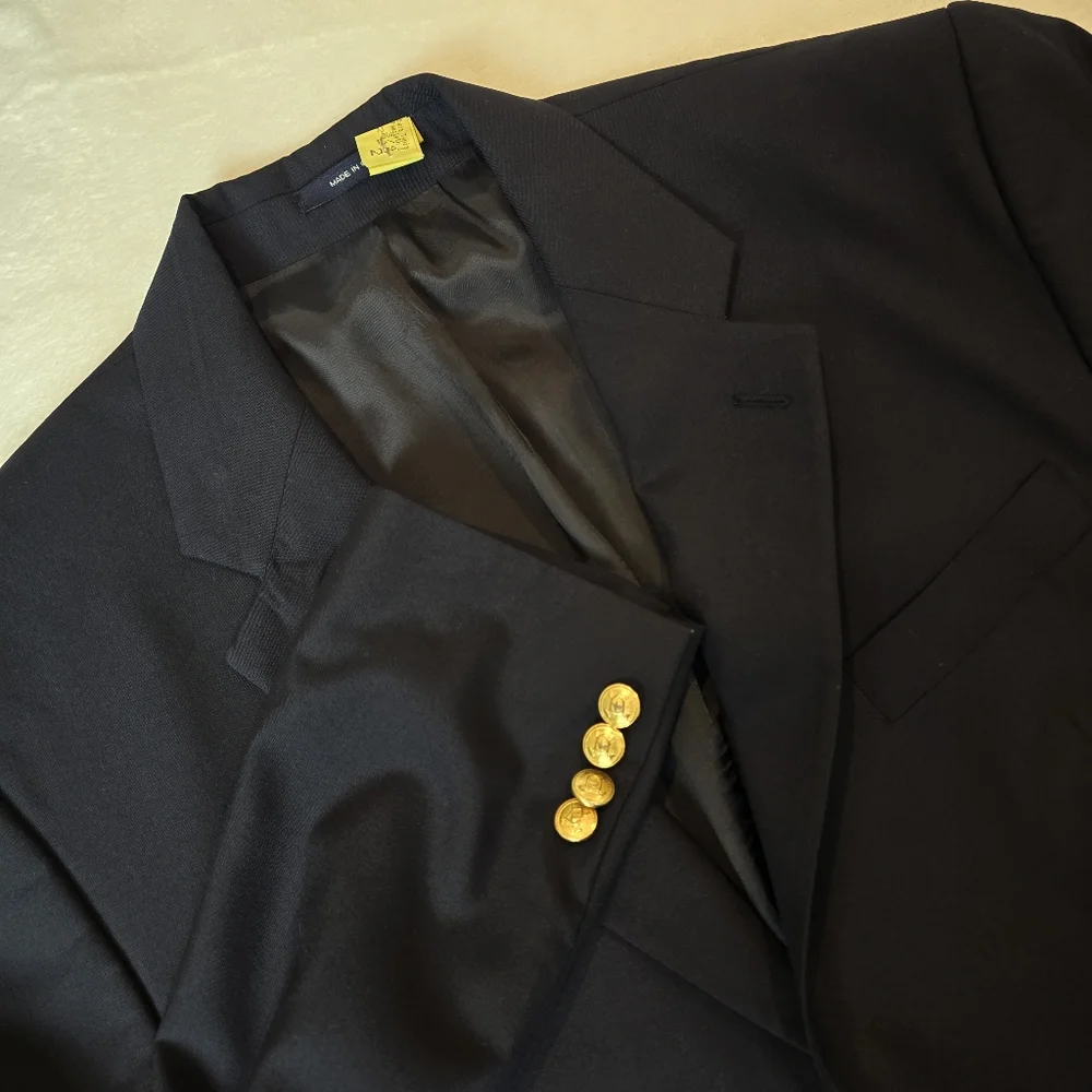 Lauren Ralph Lauren Men’s Navy Two Button Wool Sport Coat Size 48R